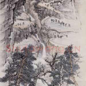 1958年 赵望云《熊山山庄》国画山水作品图片鉴赏
