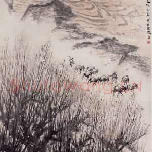 1959年 赵望云《延安行》国画山水作品图片鉴赏