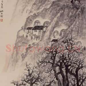 1960年 赵望云《早春之晨》国画山水作品图片鉴赏