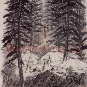 1961年 赵望云《临场》国画山水作品图片鉴赏
