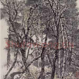 1961年 赵望云《林区写景》国画山水作品图片鉴赏