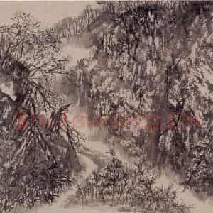 1961年 赵望云《林区写景》国画山水作品图片鉴赏