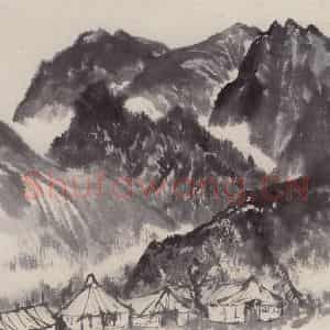 1961年 赵望云《林区写景》国画山水作品图片鉴赏