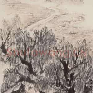 1962年 赵望云《融雪》国画山水作品图片鉴赏