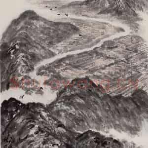 1962年 赵望云《日月山下》国画山水作品图片鉴赏