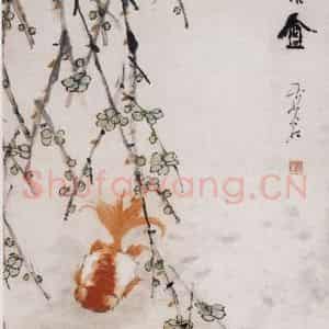 清代 虚谷《春波鱼戏图轴》国画花鸟作品图片鉴赏