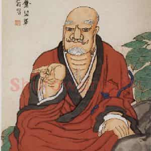 清代 虚谷《无量寿佛图轴》国画人物作品图片鉴赏