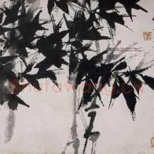 清代 虚谷《墨竹》国画花鸟作品图片鉴赏