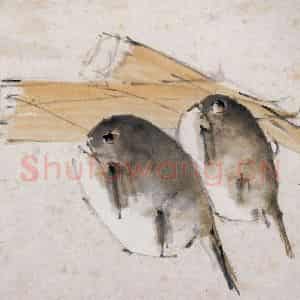 清代 虚谷《花鸟水族图册》国画花鸟作品图片鉴赏