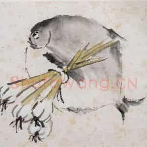 清代 虚谷《花鸟水族图册》国画花鸟作品图片鉴赏