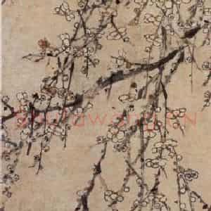 清代 虚谷《梅花金鱼图轴》国画花鸟作品图片鉴赏