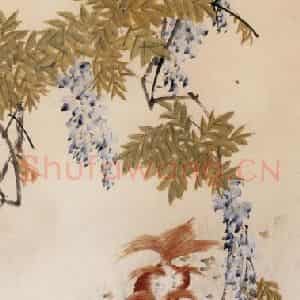 清代 虚谷《紫绶金章图轴》国画花鸟作品图片鉴赏