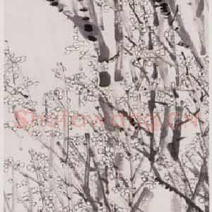 清代 虚谷《梅花图轴》国画花鸟作品图片鉴赏