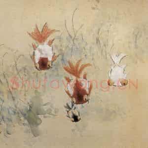清代 虚谷《花卉四段图卷》国画花鸟作品图片鉴赏