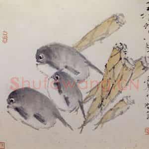 清代 虚谷《杂画册之鱼笋》国画花鸟作品图片鉴赏