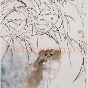 清代 虚谷《黄耳图轴》国画花鸟作品图片鉴赏