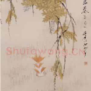 清代 虚谷《紫绶金章图轴》国画花鸟作品图片鉴赏