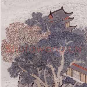 清代 虚谷《观湖图轴》国画山水作品图片鉴赏