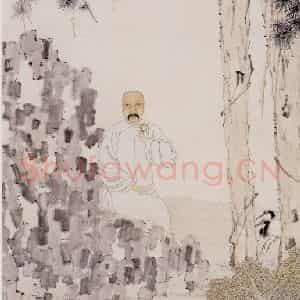 清代 虚谷《彭公像图轴》国画人物作品图片鉴赏