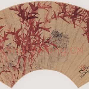清代 虚谷《虚心我师图扇页》国画花鸟作品图片鉴赏