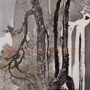 1979年 吴冠中《峨眉山月》国画山水写意作品图片鉴赏