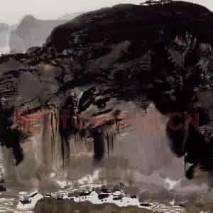 1980年 吴冠中《武夷山下》国画山水写意作品图片鉴赏