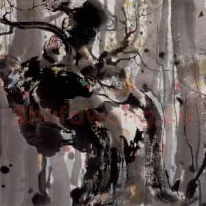 1981年 吴冠中《老树》国画花鸟写意作品图片鉴赏