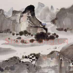 1982年 吴冠中《漓江》国画山水写意作品图片鉴赏