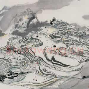 1982年 吴冠中《水田》国画山水写意作品图片鉴赏