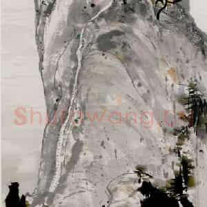 1983年 吴冠中《日照华山》国画山水写意作品图片鉴赏