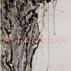 1983年 吴冠中《日出》国画山水写意作品图片鉴赏