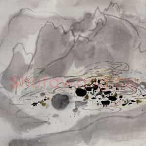 1984年 吴冠中《山间小村》国画山水写意作品图片鉴赏