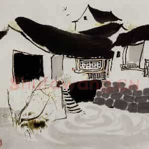 1985年 吴冠中《家》国画山水写意作品图片鉴赏