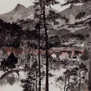 1977年 吴冠中《韶山》国画山水写意作品图片鉴赏