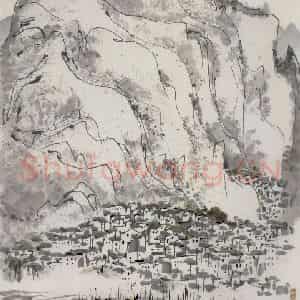 1986年 吴冠中《渔港》国画山水写意作品图片鉴赏