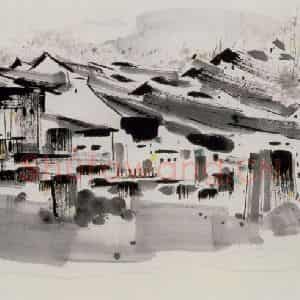 1987年 吴冠中《思蜀》国画山水写意作品图片鉴赏