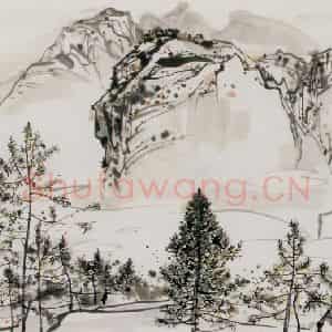 1988年 吴冠中《武夷山》国画山水写意作品图片鉴赏