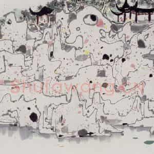 1988年 吴冠中《狮子林(小)》国画山水写意作品图片鉴赏