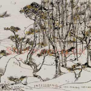 1988年 吴冠中《误入崂山》国画山水写意作品图片鉴赏
