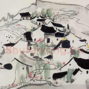 1988年 吴冠中《春山雨后》国画山水写意作品图片鉴赏