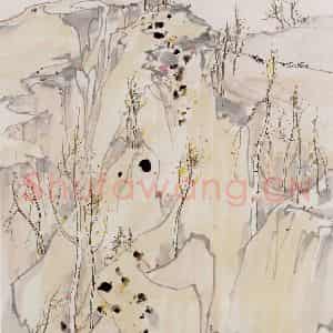 1989年 吴冠中《高原居》国画山水写意作品图片鉴赏