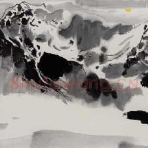 1986年 吴冠中《忆玉龙山》国画山水写意作品图片鉴赏