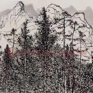 1992年 吴冠中《忆武夷山》国画山水写意作品图片鉴赏