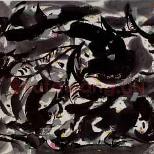 1993年 吴冠中《家乡牛》国画花鸟写意作品图片鉴赏