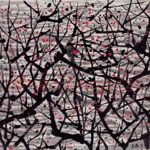 1993年 吴冠中《梅花》国画花鸟写意作品图片鉴赏