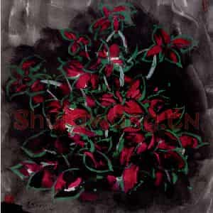1995年 吴冠中《花》国画花鸟写意作品图片鉴赏