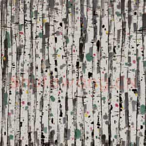 1996年 吴冠中《白杨林》国画花鸟写意作品图片鉴赏