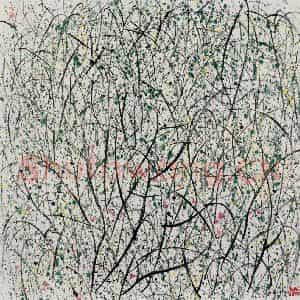 1996年 吴冠中《春潮》国画花鸟写意作品图片鉴赏