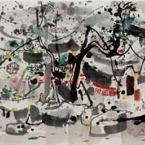 1991年 吴冠中《苏州网师园》国画山水写意作品图片鉴赏