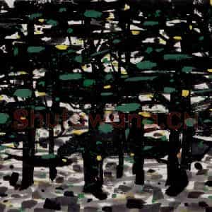 1997年 吴冠中《松林》国画花鸟写意作品图片鉴赏